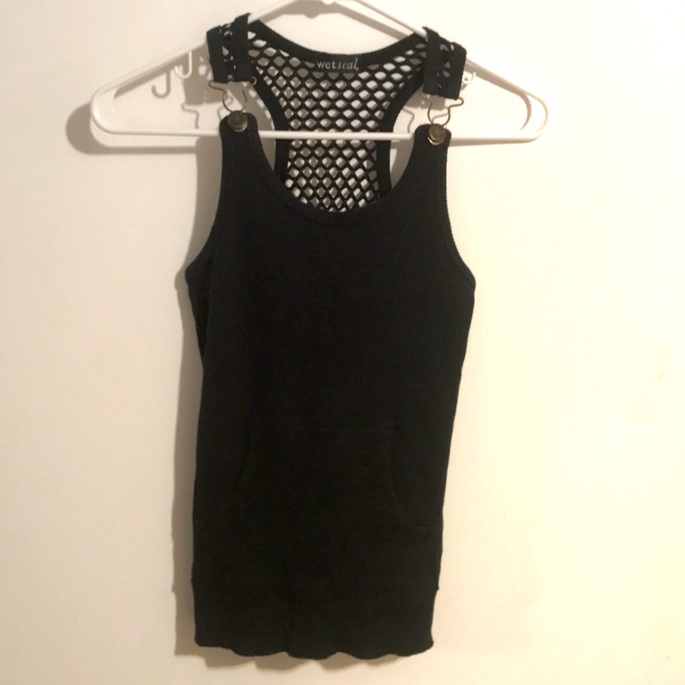 Mesh A-Backed Tank with front pocket